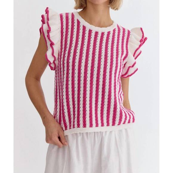 Entro - Striped Color Block Top